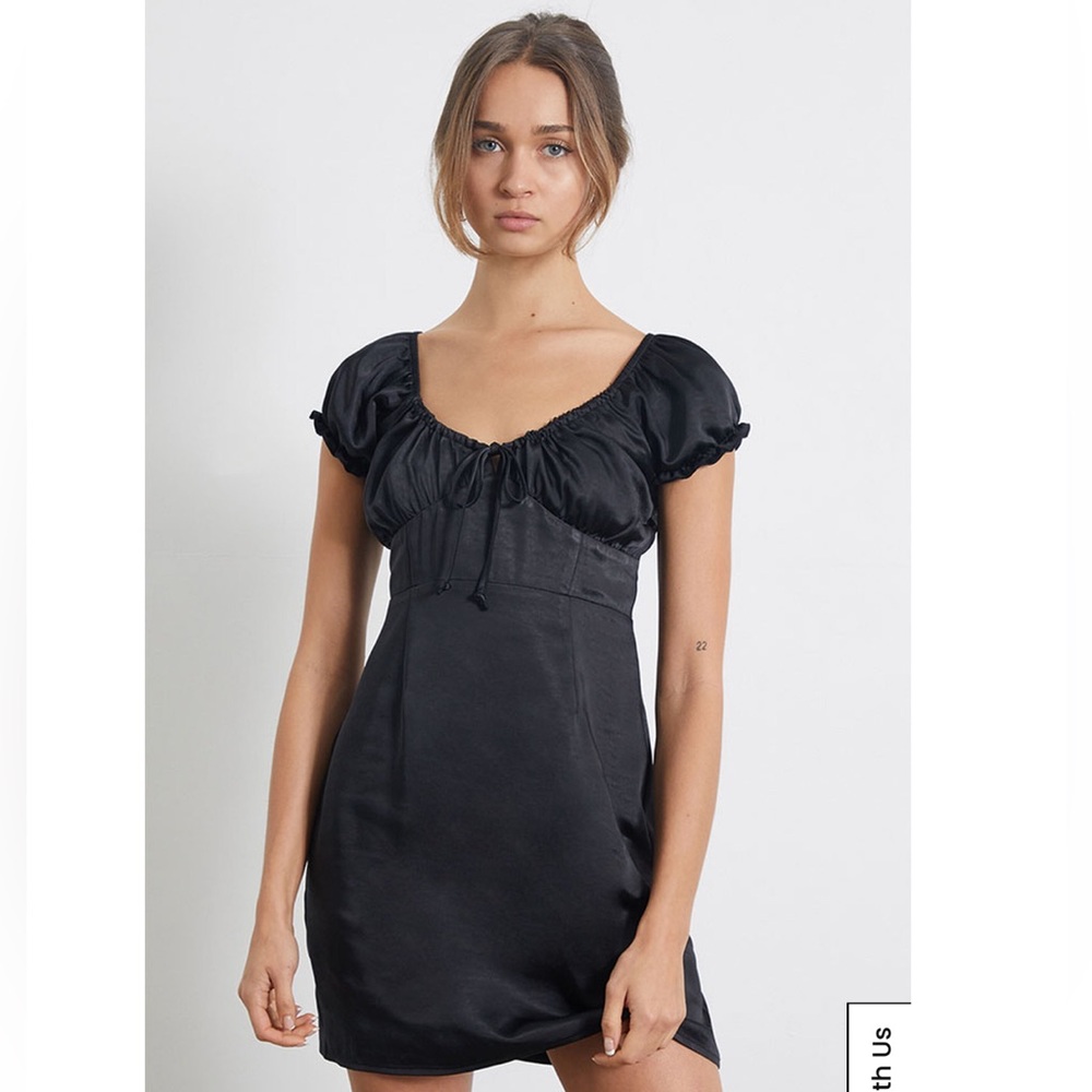 Pacsun LA Hearts Black Mini Dress with Puff Sleeves
